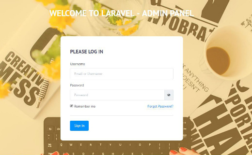 Login - Desktop Version - Laravel Admin Template